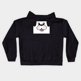 White Doggie with Black Ears Kids Hoodie